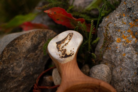 Finnische Kuksa aus Maserbirke - Lachs