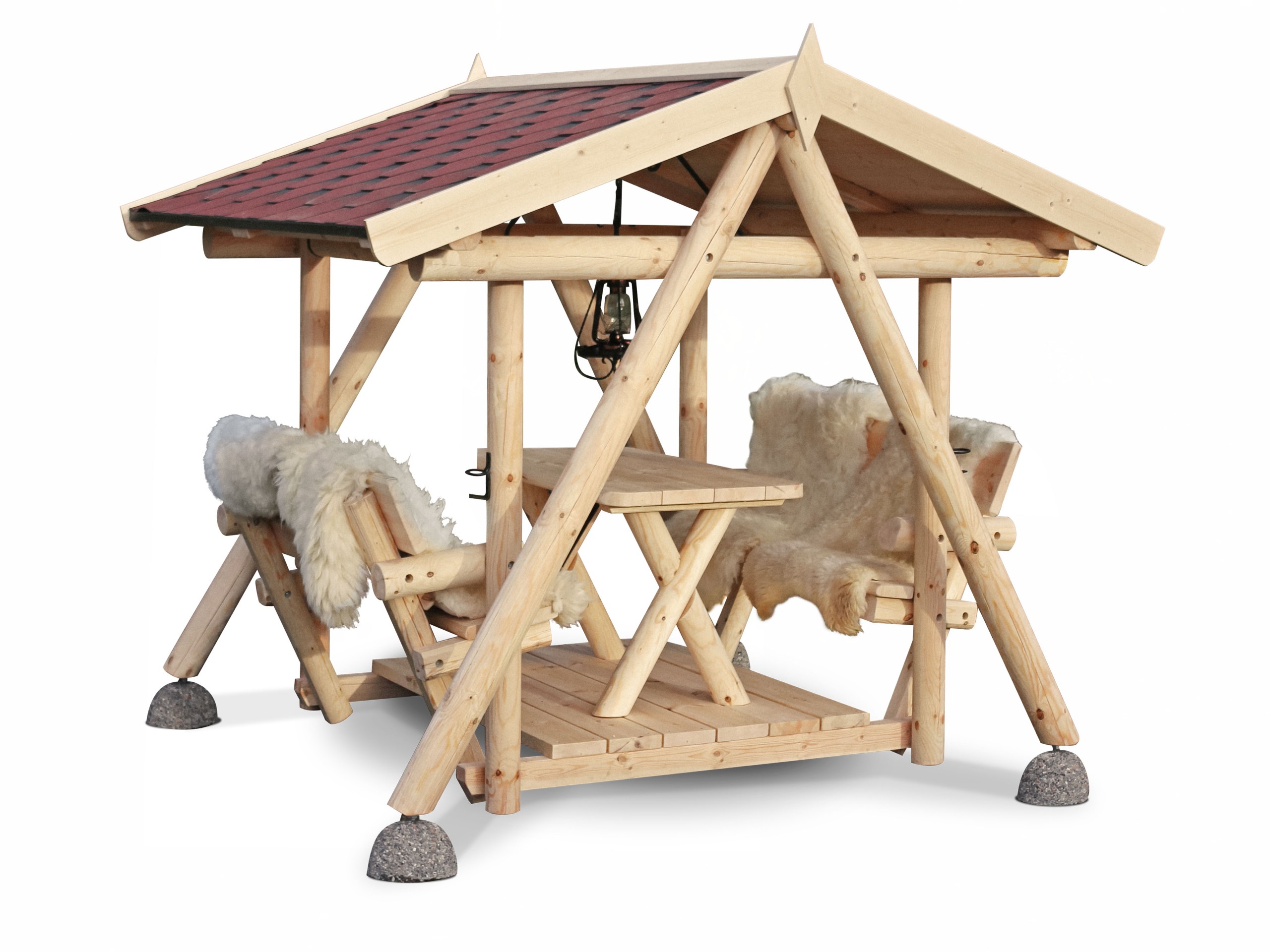 Grillschaukel Gartenschaukel Pavillon Massiv Finnwerk