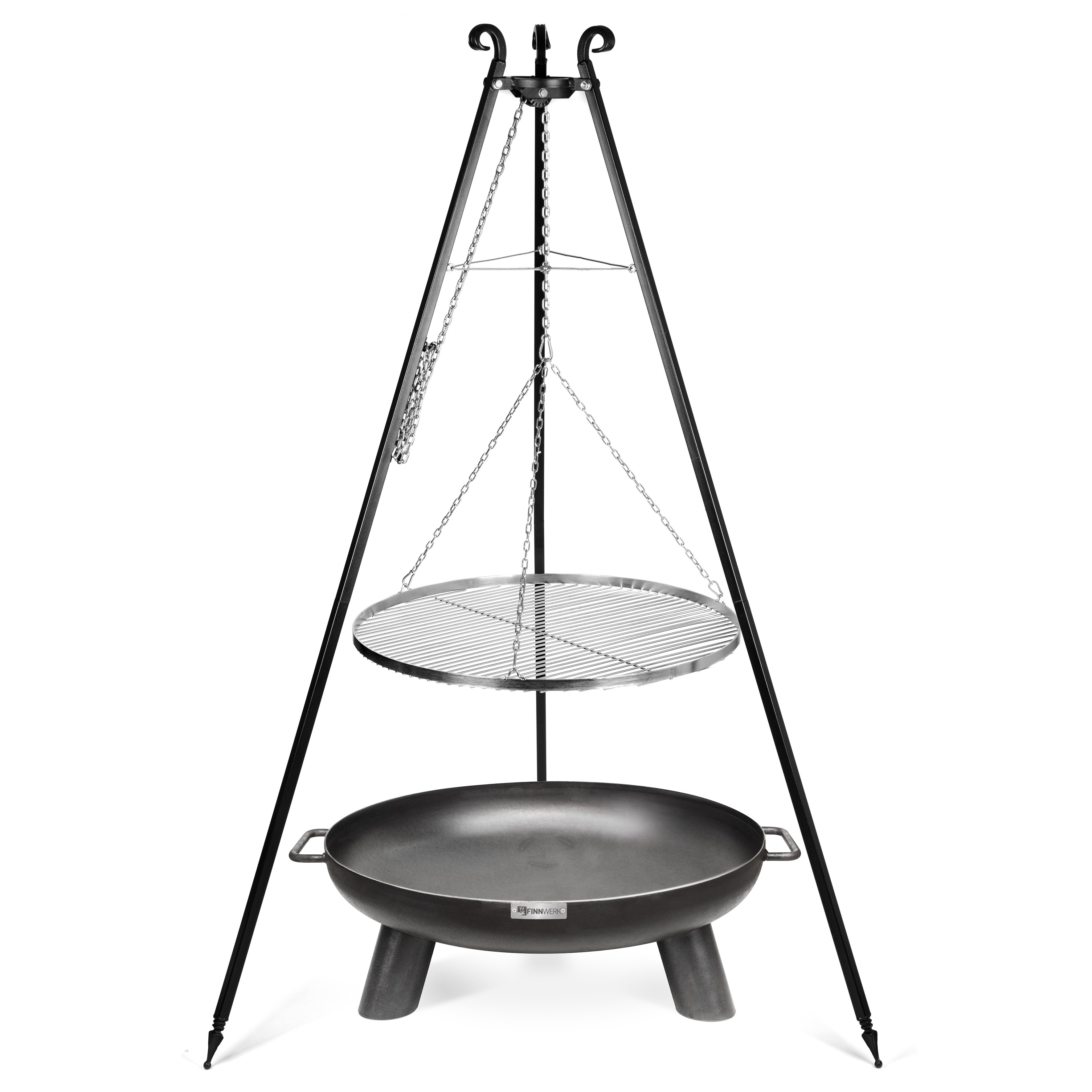 Schwenkgrill VILLE Ø 50cm & Feuerschale HARRI Ø 60cm FINNWERK