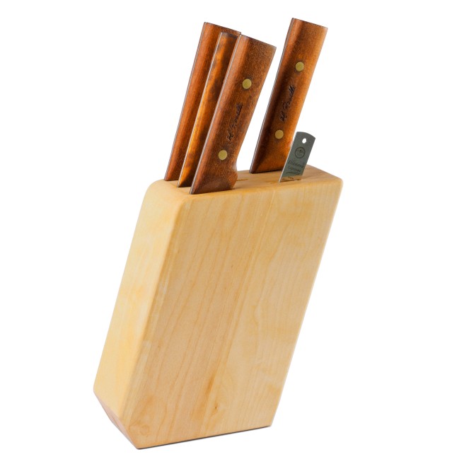 6-Teiliges Küchenmesser Set - die ganze ASTRID Serie von Roselli in einem Block aus Massivholz