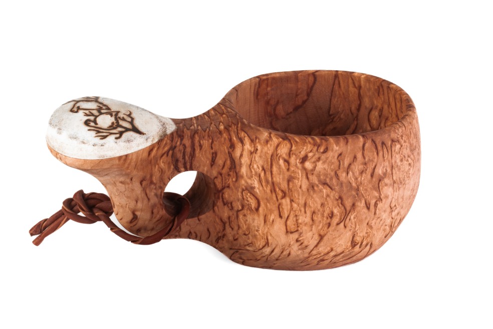 Kuksa aus Maserbirke Motiv Moorschneehuhn