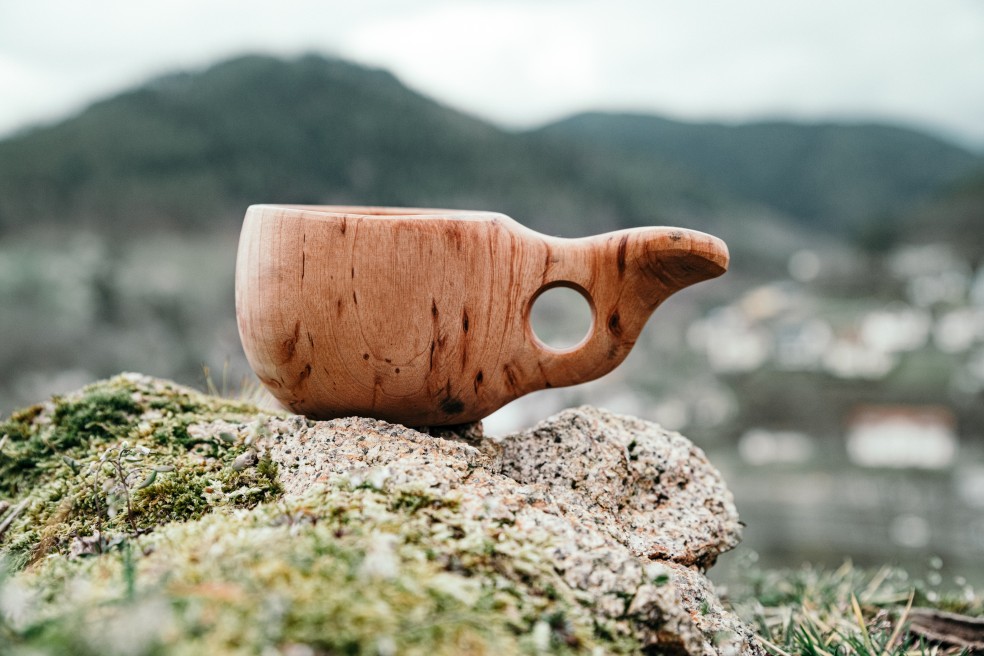 Kuksa vor dem Berggipfel