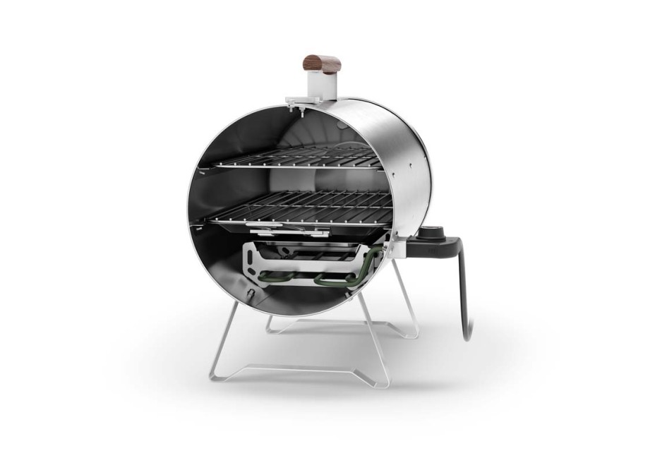 Muurikka Räucherofen 1200W PRO mit zwei Ebenen - offen von vorne