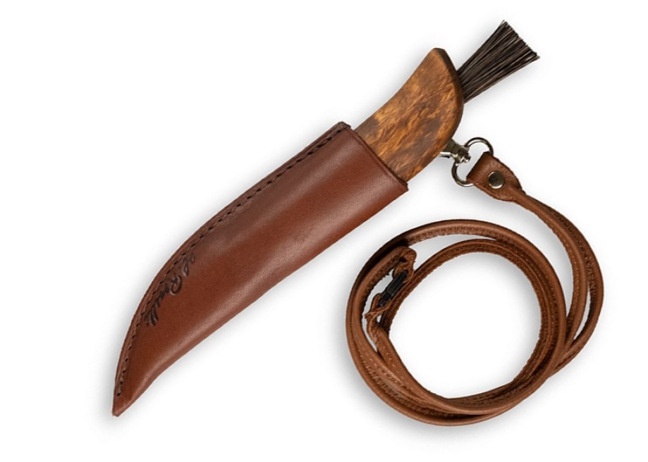 R115LC Roselli Pilzmesser mit Elchleder-Band Freisteller