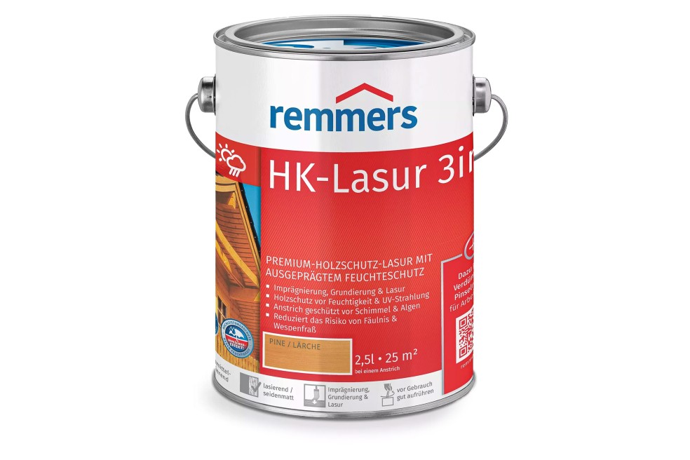 Remmers Holzlasuir 3-in-1 Außenlasur für Gartenhäuser und Gartensauna 
