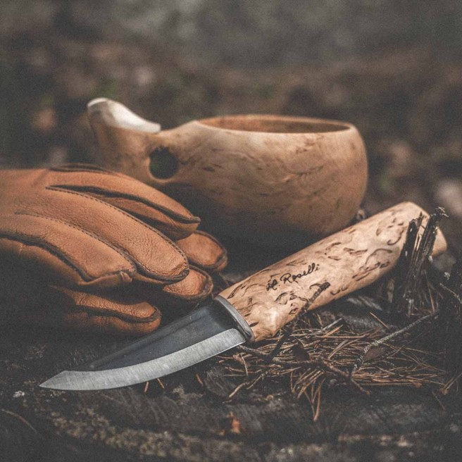 Roselli R100 Jagdmesser mit Kuksatasse und Handschuh.jpg