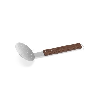 Muurikka Paellalöffel mit dunklem Holzgriff, Freisteller, Studioaufnahme