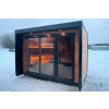 Blocksauna Element Choice - Dreibanksystem in Winterlandschaft