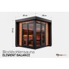 Gartensauna Element Balance - Maßzeichnung Außenbild Studioaufnahme Übersicht
