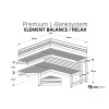 Premiumbanksystem Blocksauna Element RELAX - Dreistufiges Banksystem