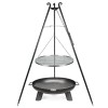 Schwenkgrill Set massives Dreibein 60cm und Feuerschale Harri + VILLE von FINNWERK