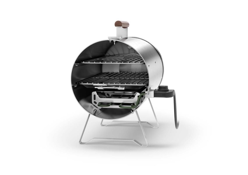 Muurikka Räucherofen 1200W PRO mit zwei Ebenen - offen von vorne