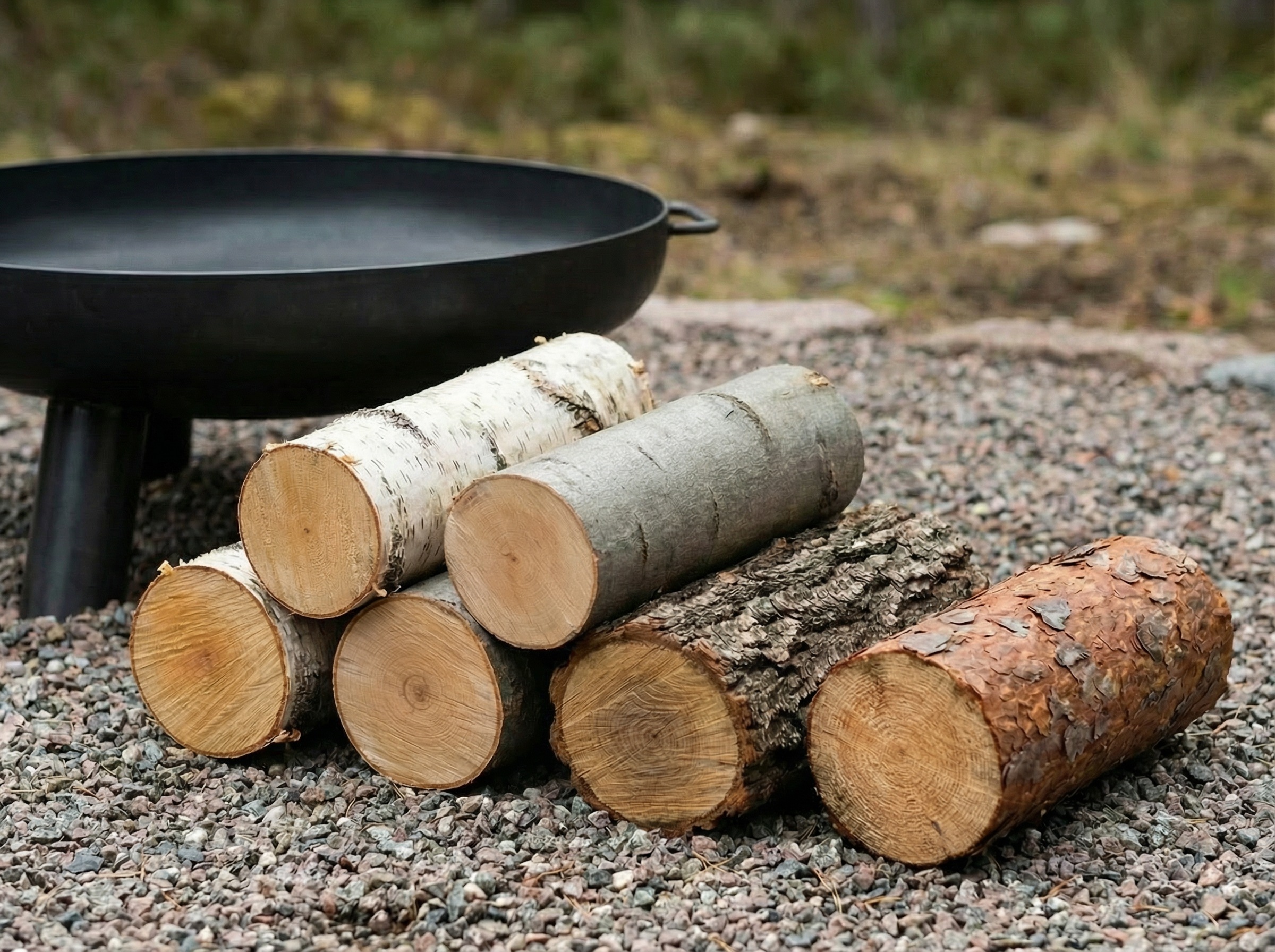 Verschiedene Holzarten für Schwedenfeuer im Vergleich