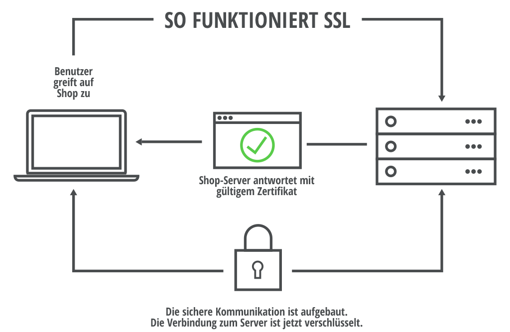 Vereinfachte Darstellung der Funktionsweise von SSL